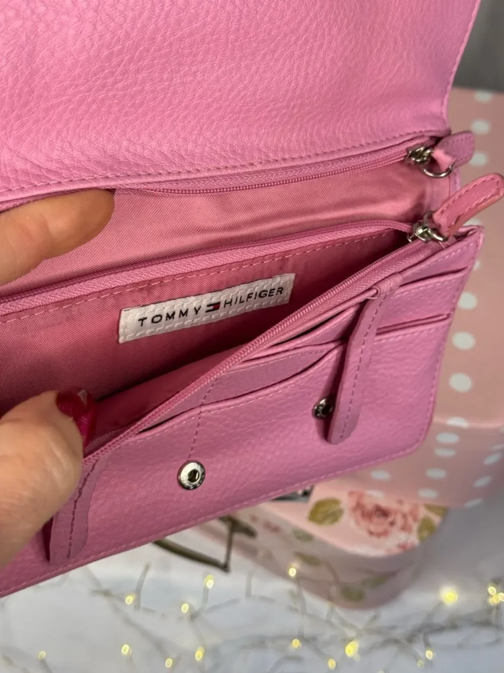 Tommy Hilfiger Black and Pink Women’s Wristlet Wallet